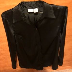 Long sleeve satin blouse